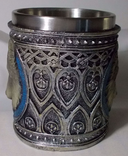 Picture of Alpha Gray Wolf Celtic Tribal Magic - Resin 16 oz Mug With Stainless Steel Rim