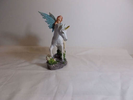 Picture of Blue Fairy And Unicorn Figurine