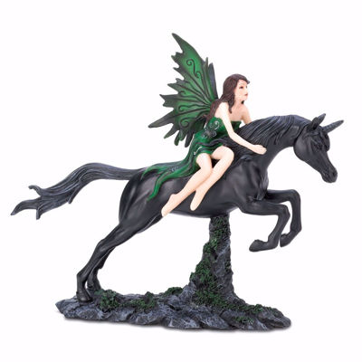 Picture of Midnight Fairy - Black Unicorn Figurine