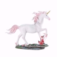 Picture of Unicorn with Pink Mane walking through Crystals Figurine