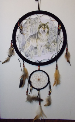 Picture of Wolf pack winter Mandala Scene - Dreamcatcher - by Al Agnew