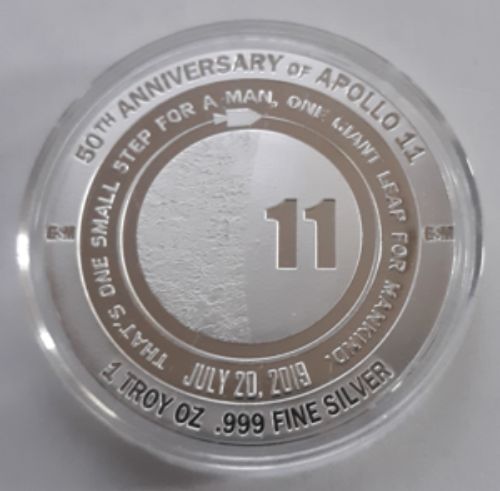 Picture of Apollo 11 50th Anniversary - July 20, 1969 - July 20, 2019 (1 oz. Silver Proof Round) Coin (Limited Numbered Edition)