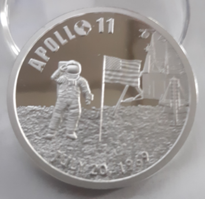 Picture of Apollo 11 50th Anniversary - July 20, 1969 - July 20, 2019 (1 oz. Silver Proof Round) Coin (Limited Numbered Edition)