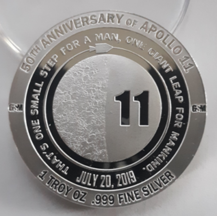Picture of Apollo 11 50th Anniversary - July 20, 1969 - July 20, 2019 (1 oz. Silver Proof Round) Coin (Limited Numbered Edition)