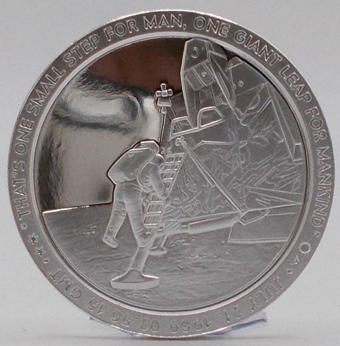 Picture of Apollo 11 One Small Step | 50th Anniversary - July 20, 1969 - July 20, 2019   (1 oz. Silver Proof Round) Coin | (Limited Numbered Edition)