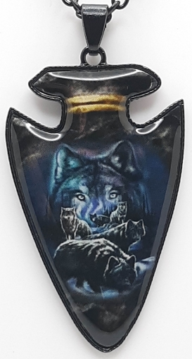 Picture of Arrowhead - Indian Faith Animal Totem Wolf Pack Necklace