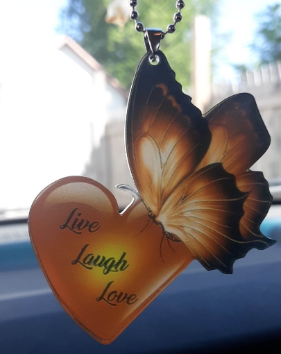 Picture of Heart with Butterfly (Live Laugh Love} Ornament