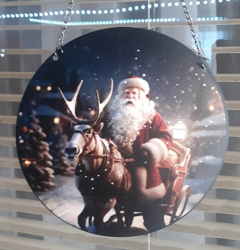 Picture of Santa on Sleigh with Rain Deer | Sun Catcher