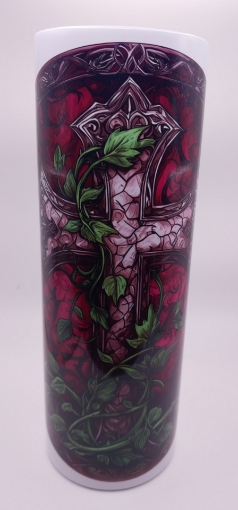 Picture of Cross - Purple Pink stained Glass Style (Tumbler)