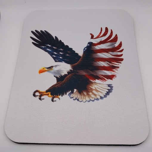 Picture of Eagle  - Large with USA Flag Design on Wings ( Thick Mouse Pad)