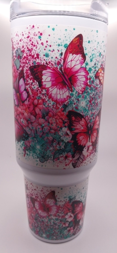 Picture of Butterflies Red and Pink Tumbler
