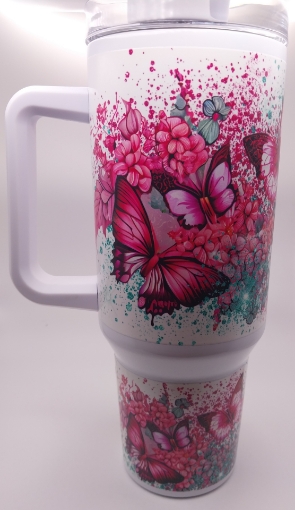 Picture of Butterflies Red and Pink Tumbler
