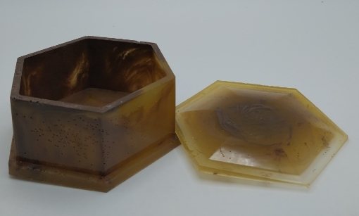 Picture of Hexagon Trinket Box | Brownish Golden