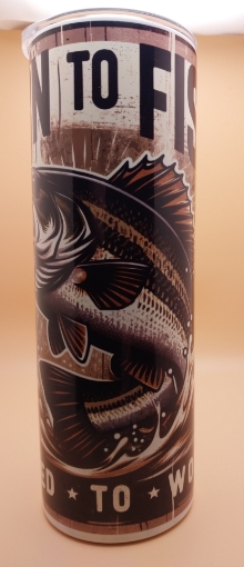 Picture of Born to Fish - Forced to work (Tumbler)
