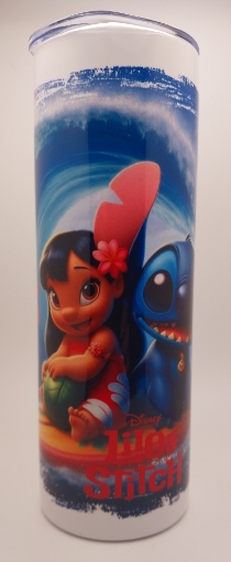 Picture of Lilo and Stitch on Surfboard Tumbler