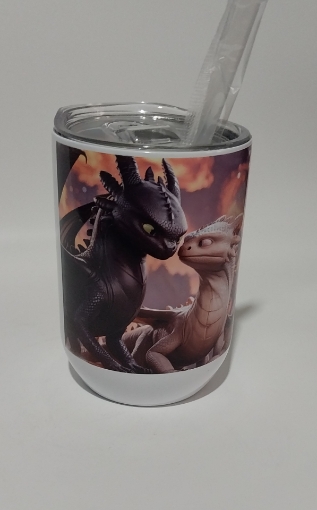 Picture of Toothless and Light Furry with Hiccup and Astrid (Tumbler)